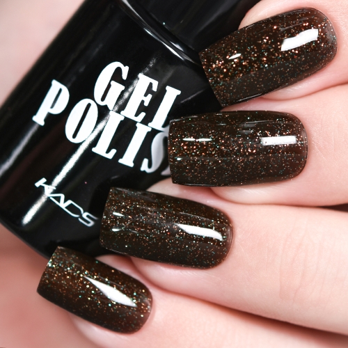 Gel Nail Polish Hickory Brown & Iridescent Glitters