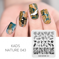 NATURE 043 Nail Stamping Plate Leaf & Animal