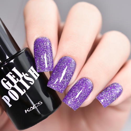 Neon Gel Nail Polish Purple & Glitters
