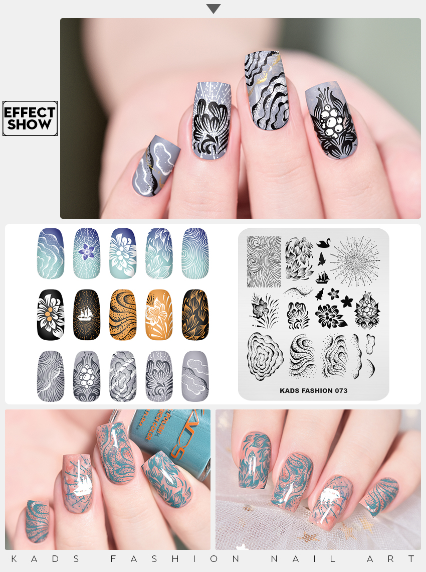 FASHION 073 Nail Stamping Plate Swan Sailboat $ Flower ,FASHION Sale - KADS