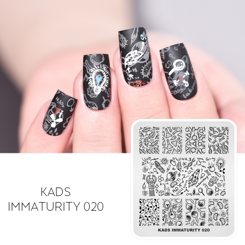 IMMATURITY 020 Nail Stamping Plate Rocket & Robot