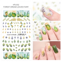 Water Transfer Nail Sticker Forest Fream Leaves & Fairy