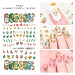 Water Transfer Nail Sticker Flamingo & Tropical Paradise