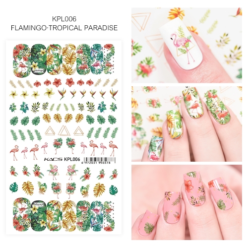 Water Transfer Nail Sticker Flamingo & Tropical Paradise