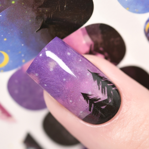 Water Transfer Nail Sticker Starry Sky & Nebula