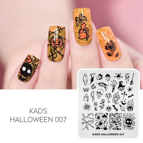 HALLOWEEN 007 Nail Stamping Plate Halloween Ghost