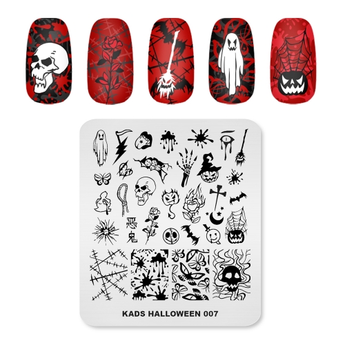 HALLOWEEN 007 Nail Stamping Plate Halloween Ghost