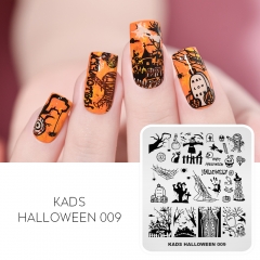 HALLOWEEN 009 Nail Stamping Plate Halloween Tombstone & Mummy & Witch