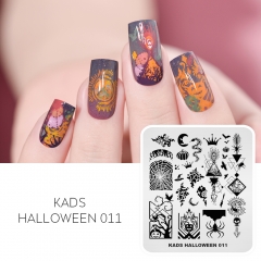 HALLOWEEN 011 Nail Stamping Plate Halloween Spider & Pumpkin & Magic