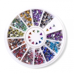 Triangle Nail Rhinestone 600Pcs/Box 12 Colors 200007