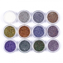 Mixed Color Glitter Nail Powder Set 12Pcs 200029