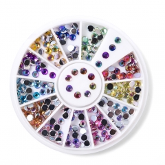 Round Nail Rhinestone 600Pcs/Box 12 Colors 200010