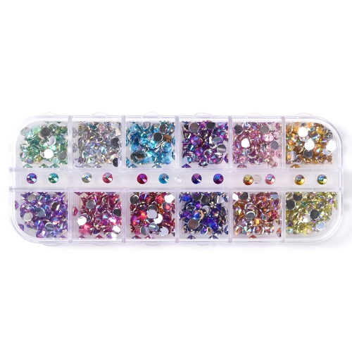 Cone Shaped Nail Rhinestone 600Pcs/Box 12 Colors 200012