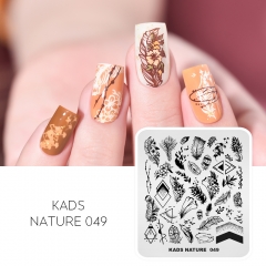NATURE 049 Nail Stamping Plate Maple leaf & bouquet