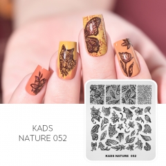 NATURE 052 Nail Stamping Plate Combination of Plants and Animals