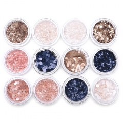 Three-Style Sequin Nail Powder Set 12Pcs 200067