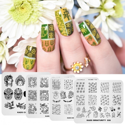 Nail Stamp Plates Kit 10Pcs