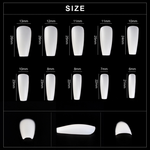 No Crease Short Trapezoid Nail Tips 500013