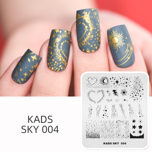 SKY 004 Nail Stamping Plate Sky Star Meteor