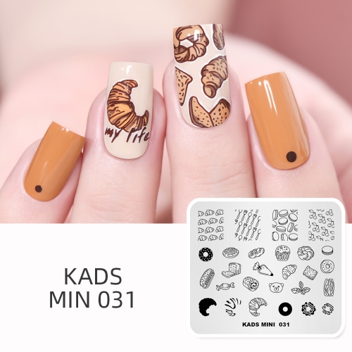 MIN 031 Nail Stamping Plate Dessert & Bread & Cherry