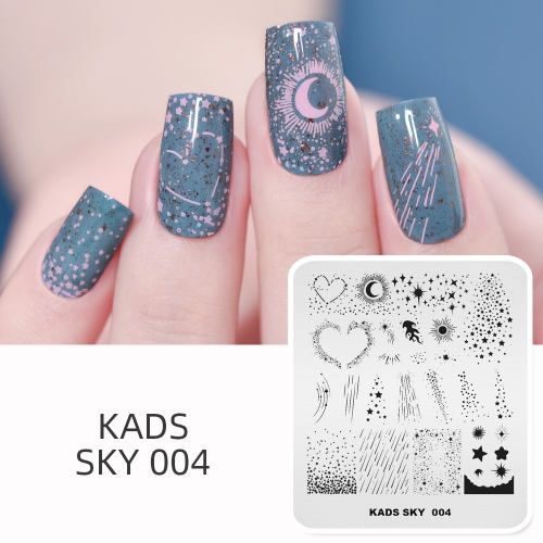 SKY 004 Nail Stamping Plate Sky Star Meteor