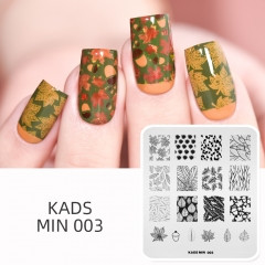 MIN 003 ネイルスタンププレート 葉 ヘーゼルナッツ