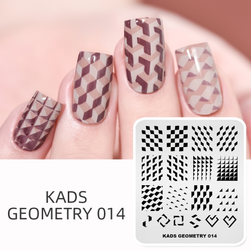GEOMETRY 014 Nail Stamping Plate Geometry Lattice & Triangle & Rhombus