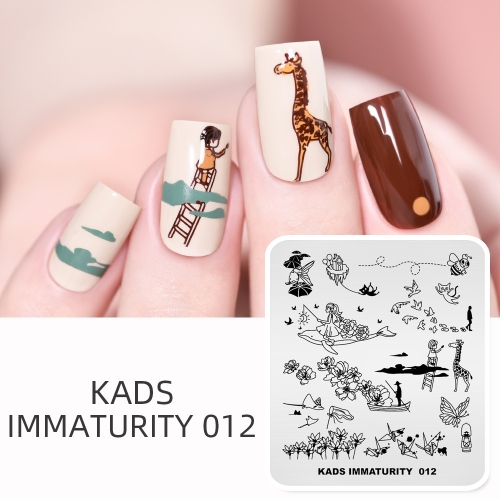 IMMATURITY 012 Nail Stamping Plate Dream & Animal & Flower & Boat & Whale