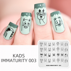 IMMATURITY 003 ネイルスタンププレート 動物 キリン ブタ