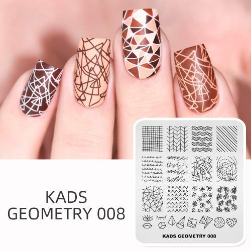 GEOMETRY 008 Nail Stamping Plate Geometry Streak & Lattice & Eye