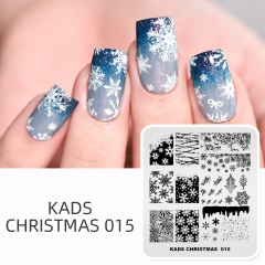 CHRISTMAS 015 Nail Stamping Plate Christmas Snowflake & Ice