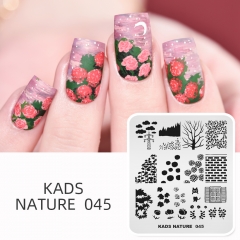 NATURE 045 Nail Stamping Plate Cloud & Flower & Hydrangea