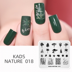 NATURE 018 Nail Stamping Plate Nature Tree & Leaf