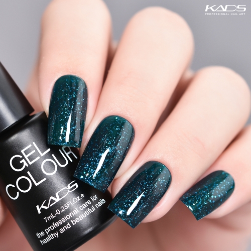 Gel Nail Polish Glittery Dark Teal