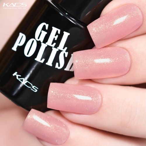 Gel Nail Polish Flesh Pink & Gold Shimmer