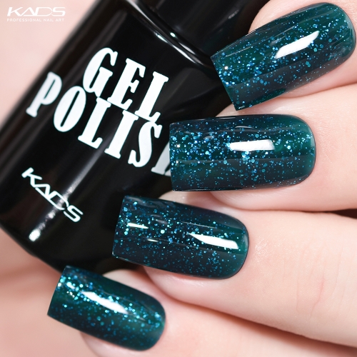 Gel Nail Polish Glittery Dark Teal