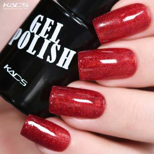 Gel Nail Polish Sheer Red & Red Glitters