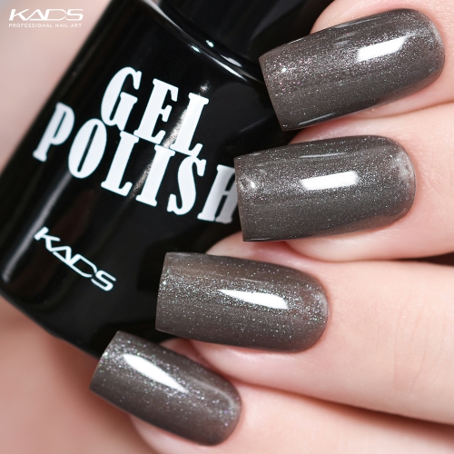 Gel Nail Polish Espresso Brown & Silver Shimmer