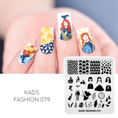 FASHION 079 Nail Stamping Plate Characters& Costumes& Flowers