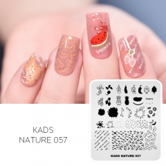 NATURE 057 Nail Stamping Plate Cute Letters& Fruit,& Watermelon
