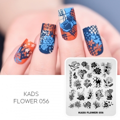 FLOWER 056 Nail Stamping Plate Flower & Deer & Sailing Boat