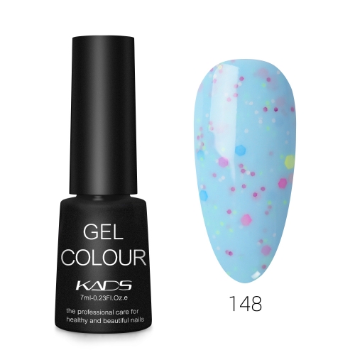 Cheese Gel Nail Polish Pale Blue & Colorful Glitters