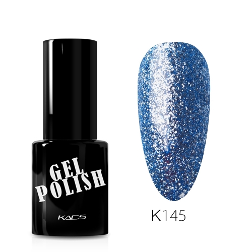 Platinum Glitter Gel Nail Polish Deep Cerulean Foil