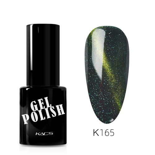 Laser Gel Nail Polish Dark Forest Green & Holographic Glitters