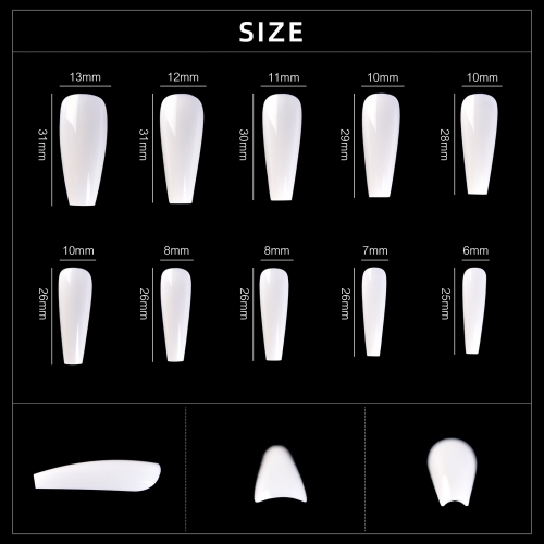 Long T Ballerina Nail Tips 500019