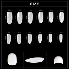 日本風長い楕円形ネイルチップ 500025