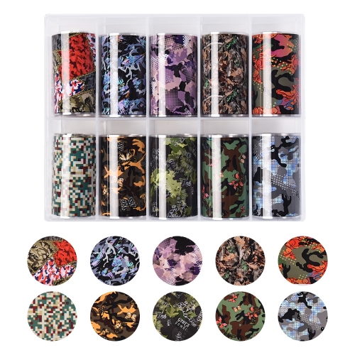 Nail Art Transfer Sticker 10 Traditional Camouflage 200135