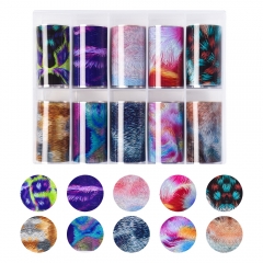 Nail Art Transfer Sticker 11 Colorful Animal Fur 200135