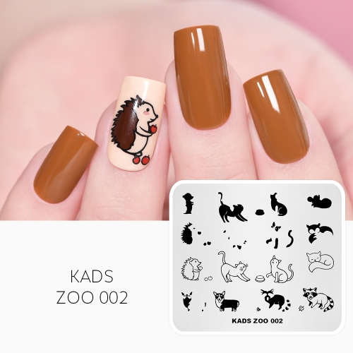 ZOO 002 Nail Stamping Plate Animals