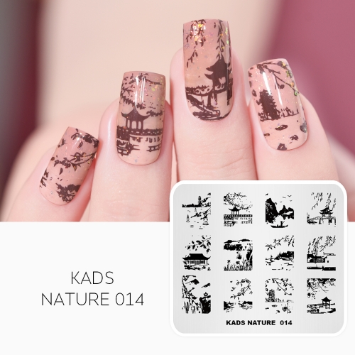 NATURE 014 Nail Stamping Plate Nature Landscape & West Lake